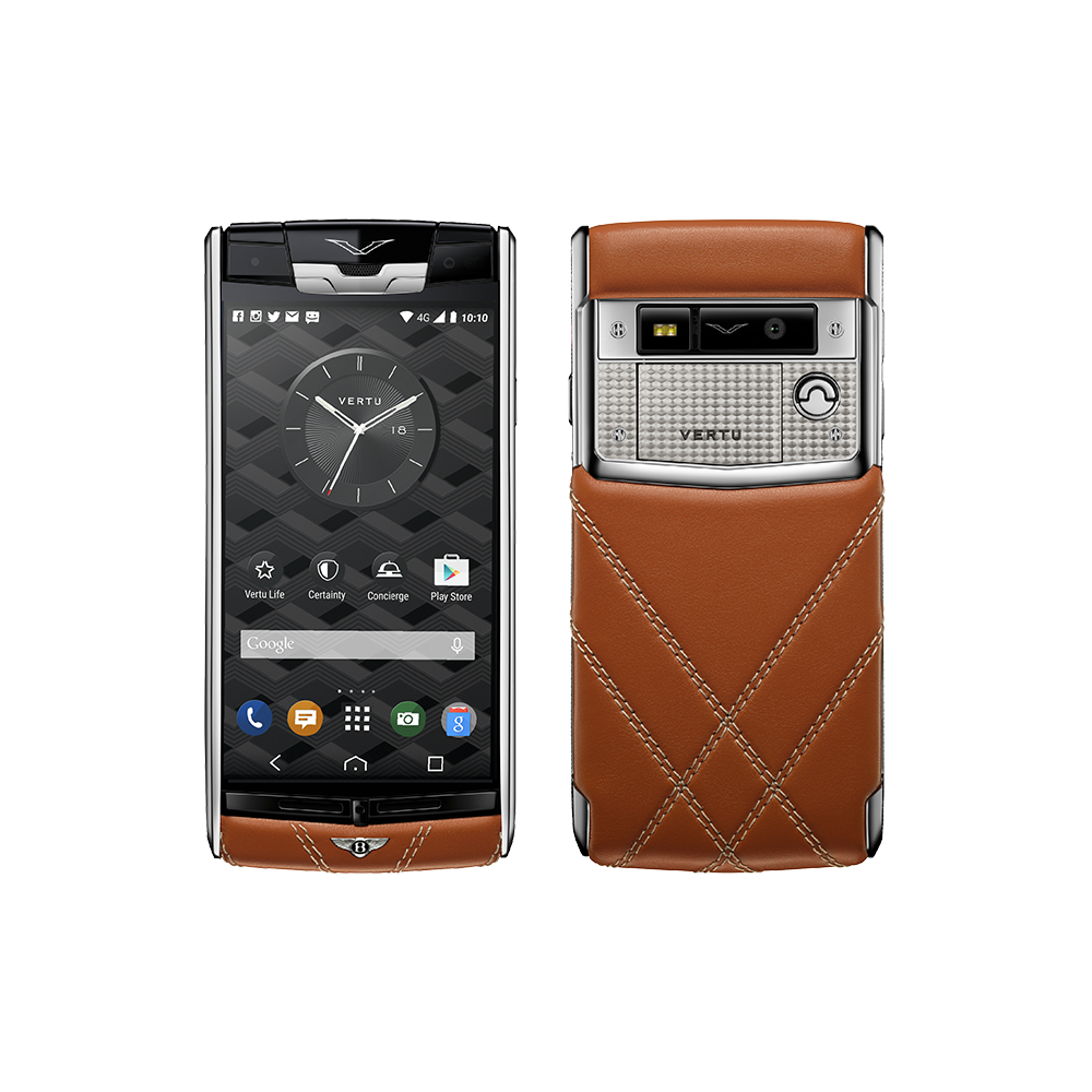 VERTU Signature Touch phone BENTLEY Edition with brown calfskin back 