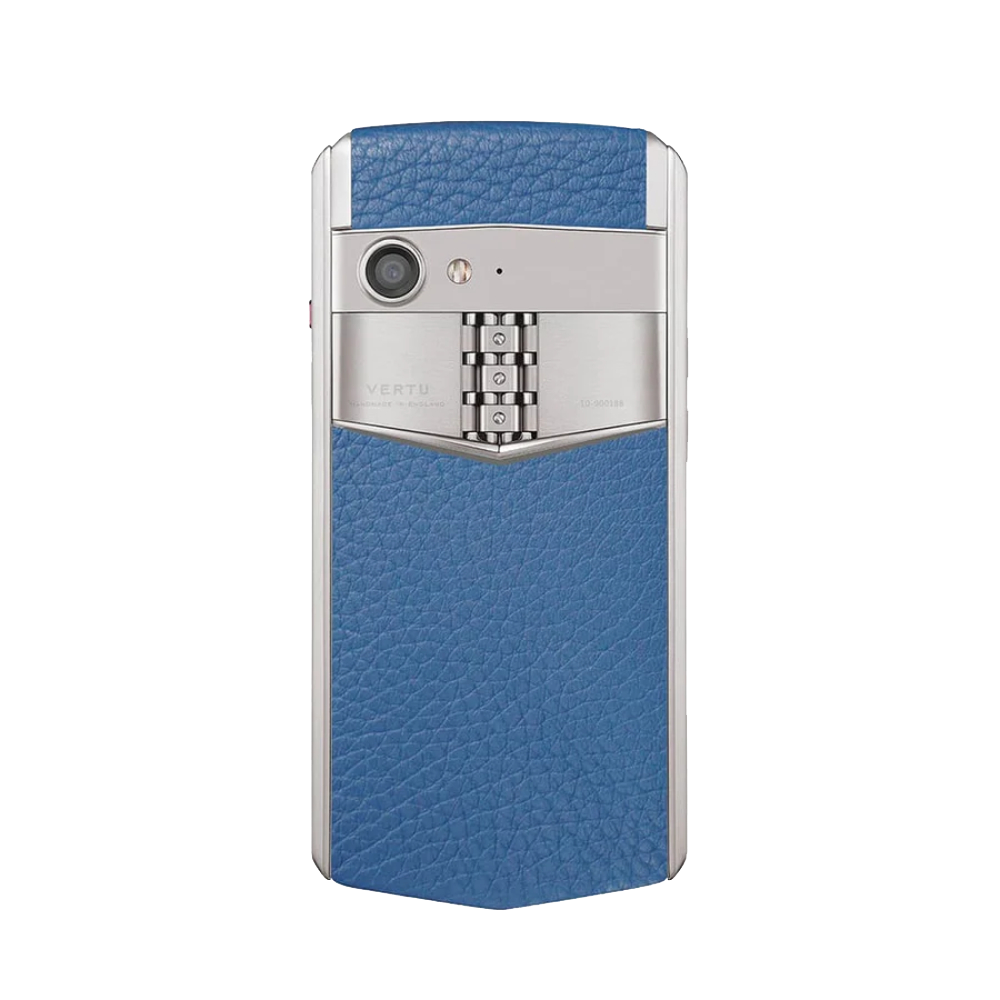 back Aster P Baroque Calf Leather Phone - Navy Blue