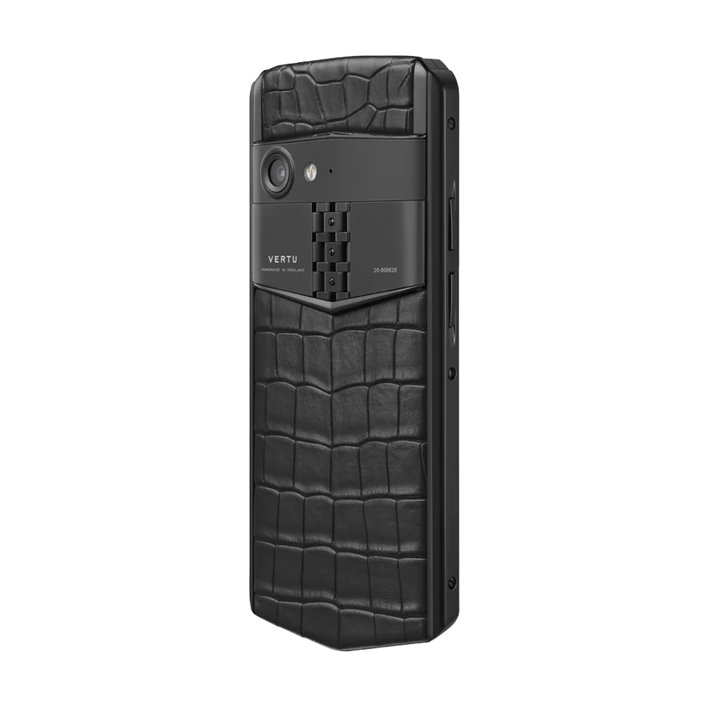 side Aster P Gothic Alligator Leather Phone - Iron Black