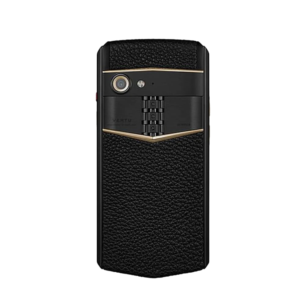 back Aster P Gothic Gold Screw Calf Leather Phone - Jade Black