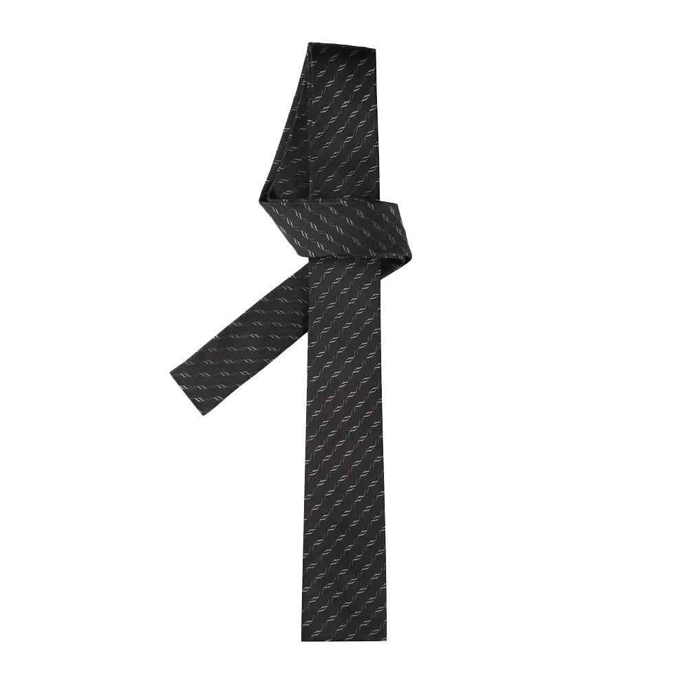 Monogram Skinny Tie for Men - Black