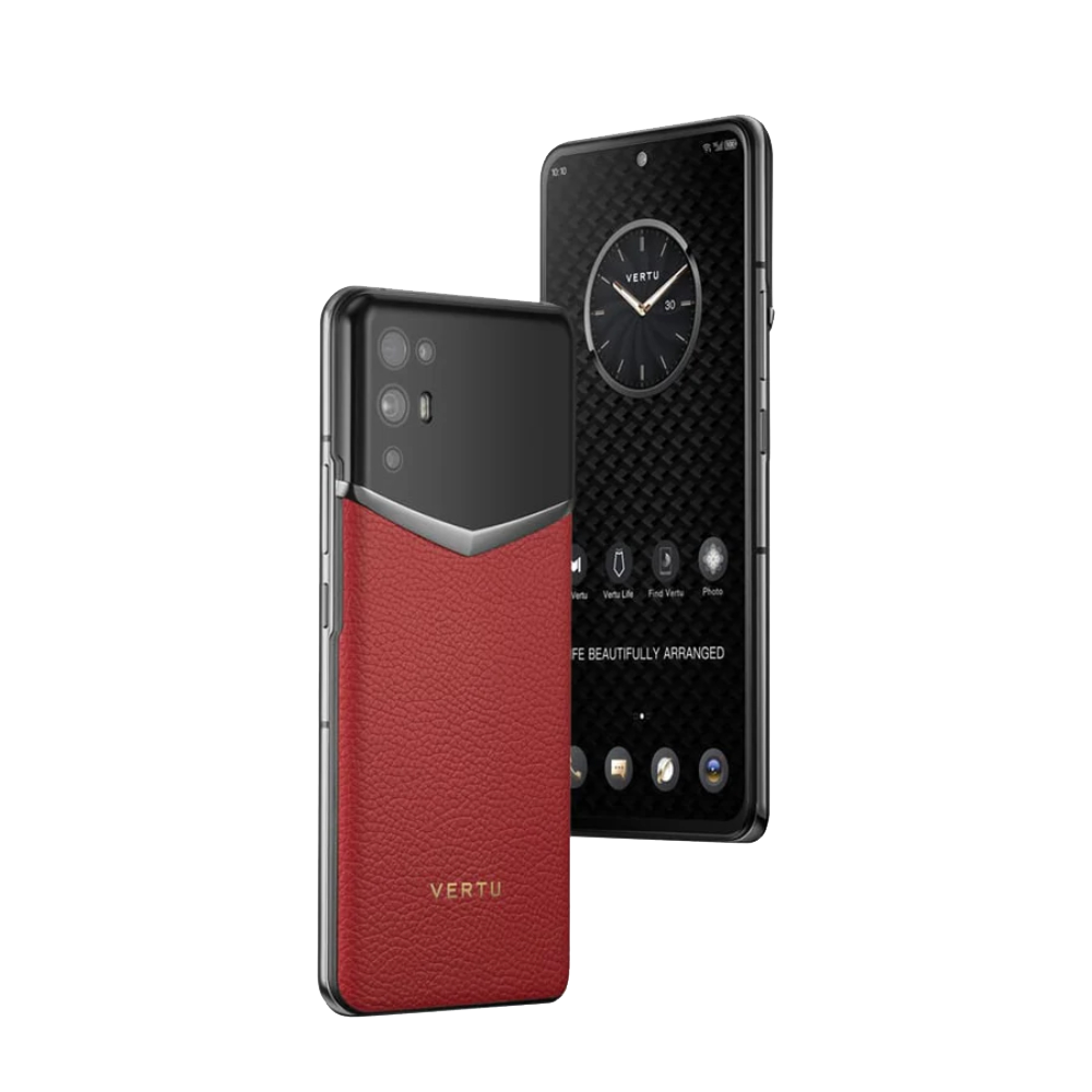 VERTU iVERTU red 5g phone crafted by calfskin - side view