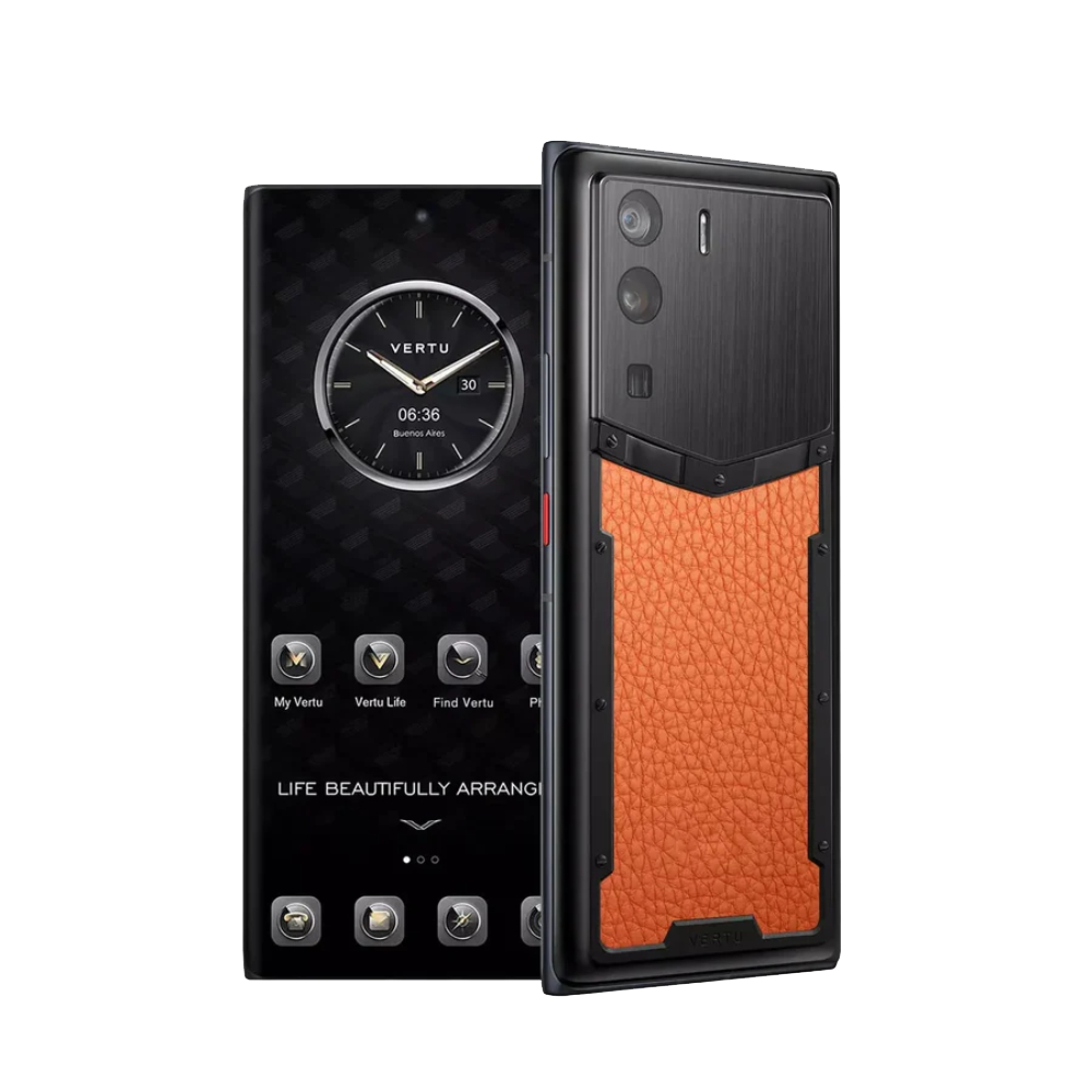 METAVERTU Calfskin 5G Web3 Phone - Dawning Orange