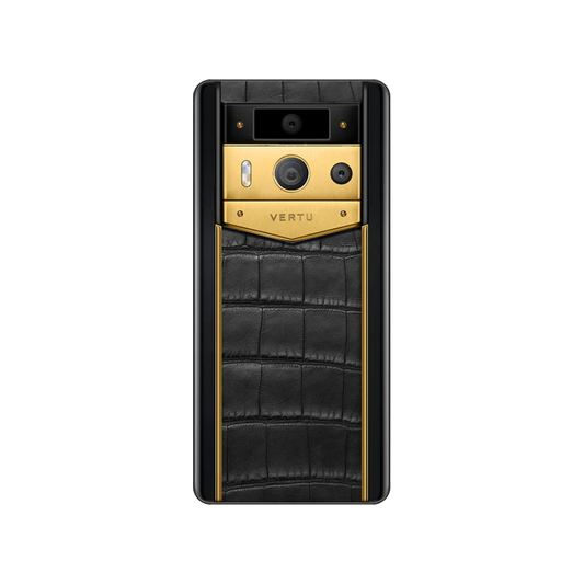 METAVERTU 2 Luxury Custom-Made Alligator Skin Web3 AI Phone - Gold and Black
