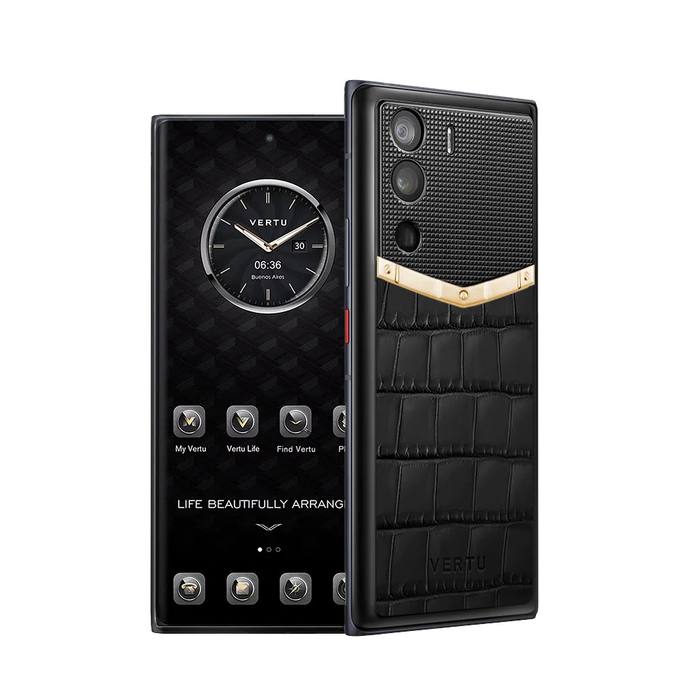 METAVERTU Alligator Skin Gold V 5G Web3 Phone - Black