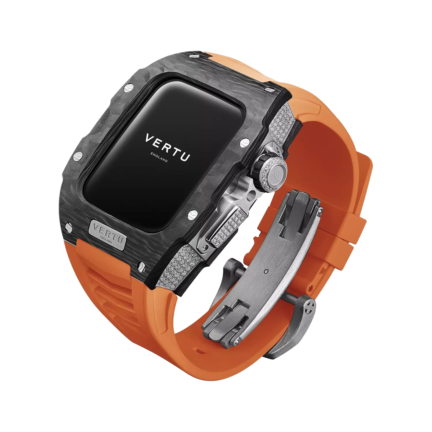 smartwatch with orange strap