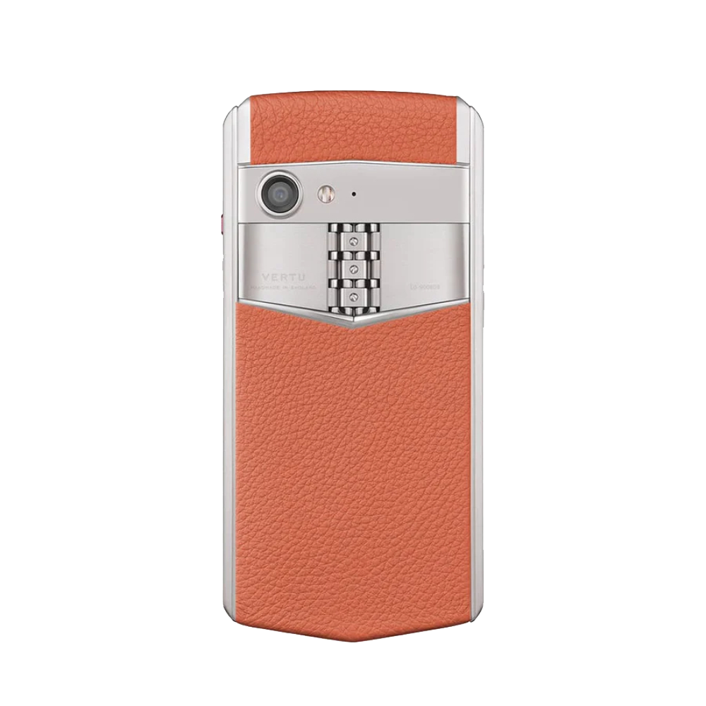 back VERTU Aster P Baroque Calf Leather Phone - Dawning Orange