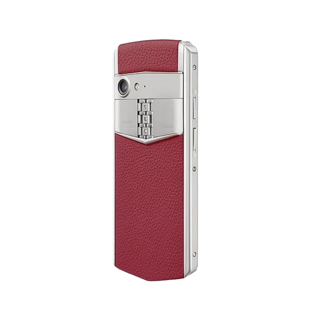 side Aster P Baroque Calf Leather Phone - Raspberry Red