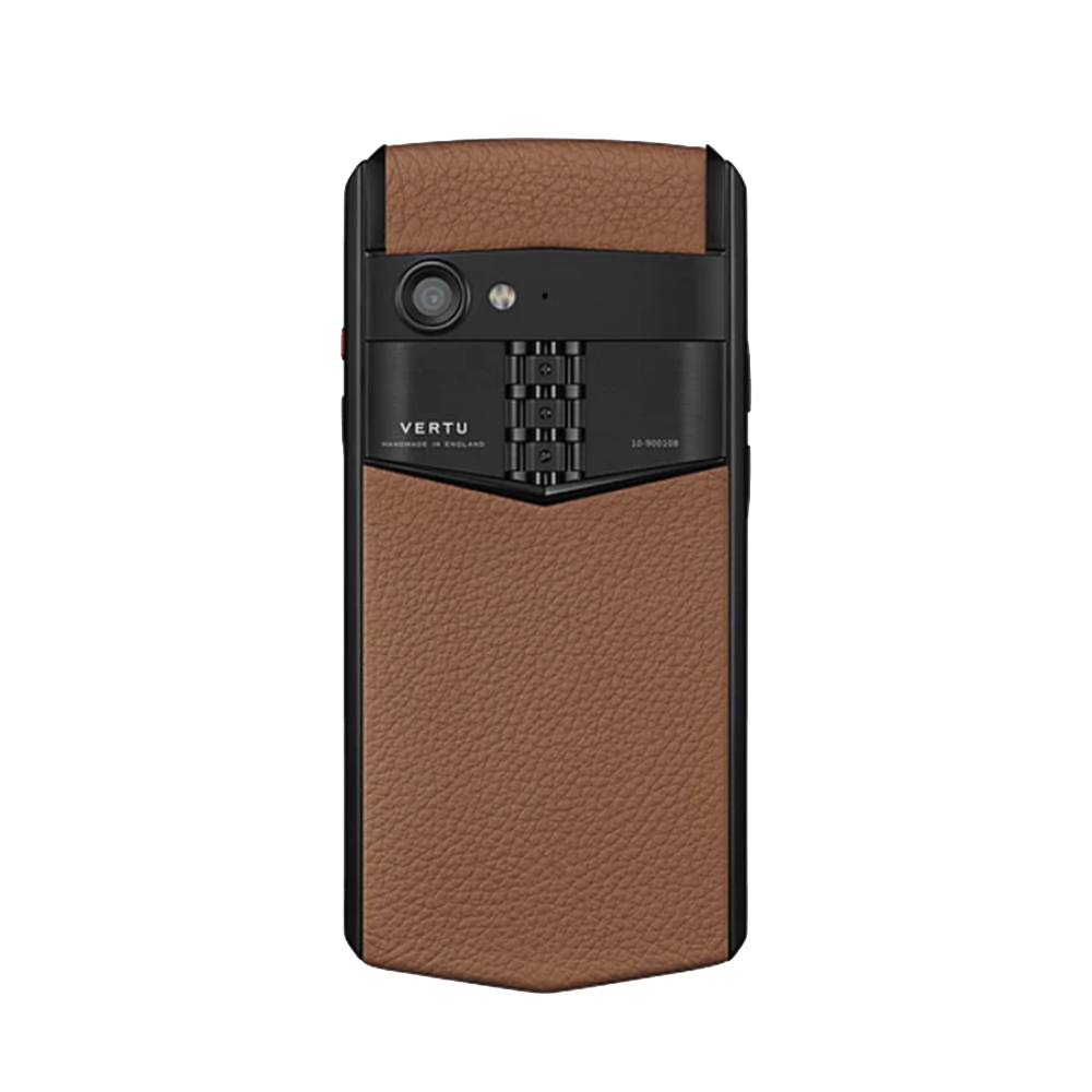 back Aster P Gothic Calf Leather Phone - Caramel Brown