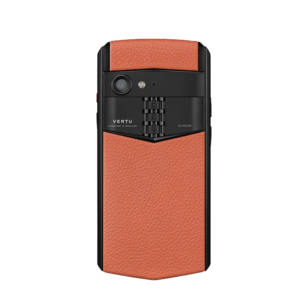 back Aster P Gothic Calf Leather Phone - Dawning Orange