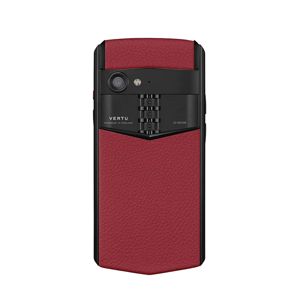 back Aster P Gothic Calf Leather Phone - Raspberry Red