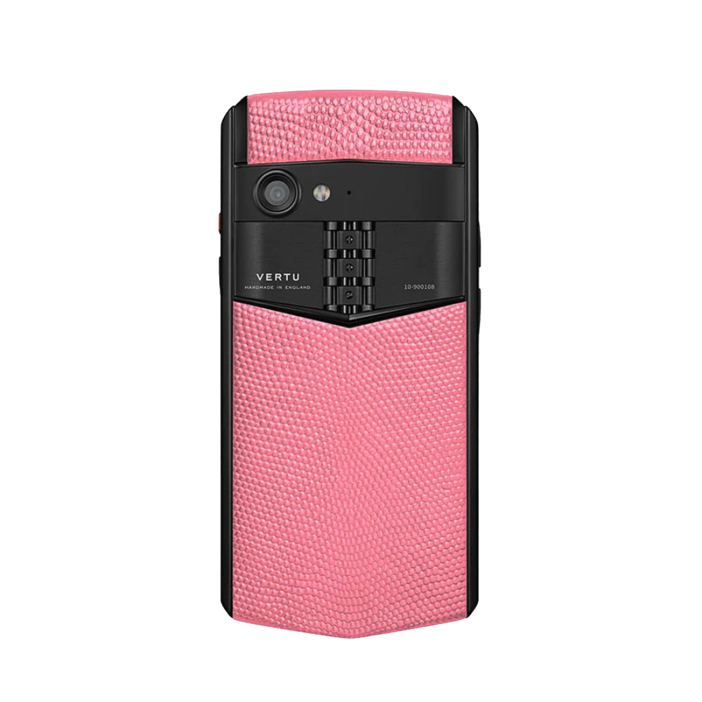 Aster P Gothic Lizard Leather Phone - Peach Pink back