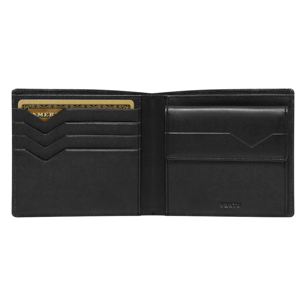 VERTU Card Wallet Black Calf Leather Case