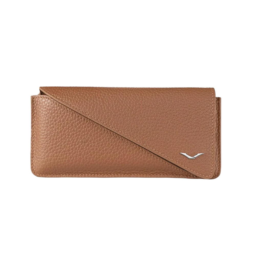 METAVERTU Calf Leather Phone Bag Wallet Case - Brown & Black