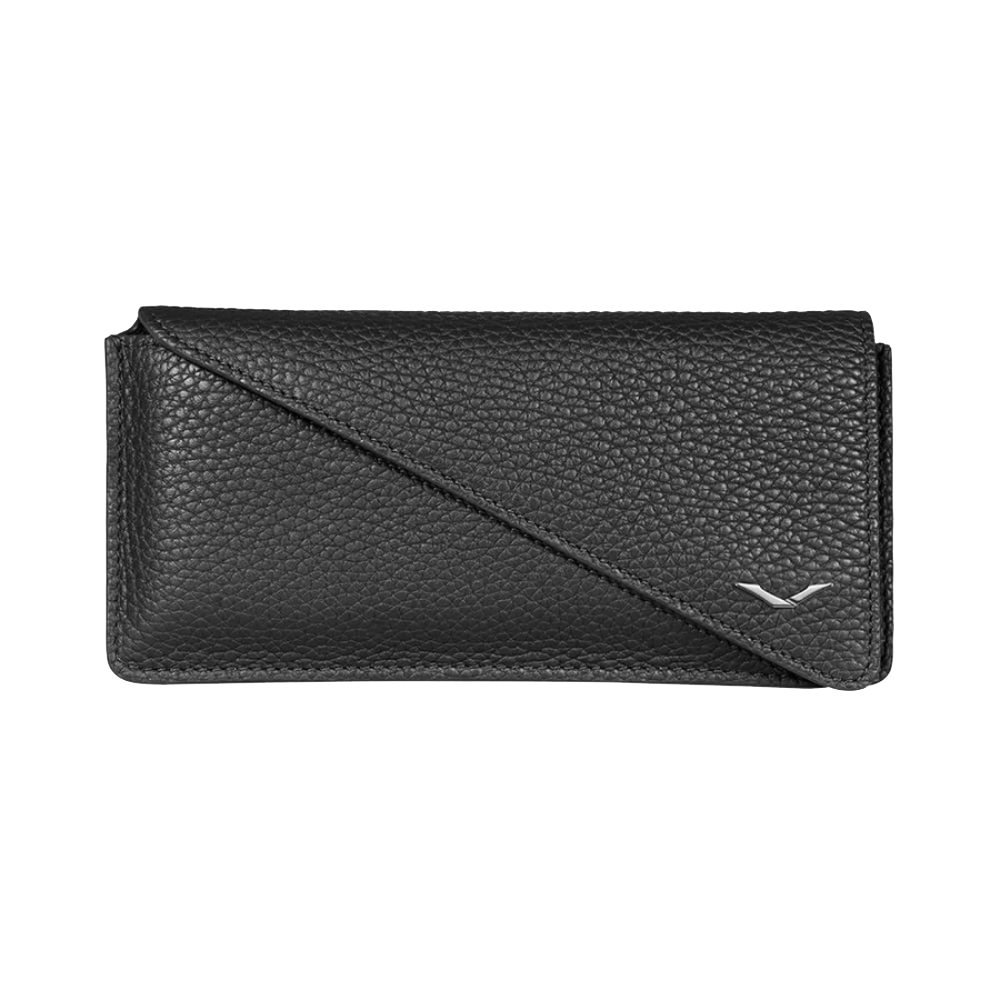 METAVERTU Calf Leather Phone Bag Wallet Case - Brown & Black