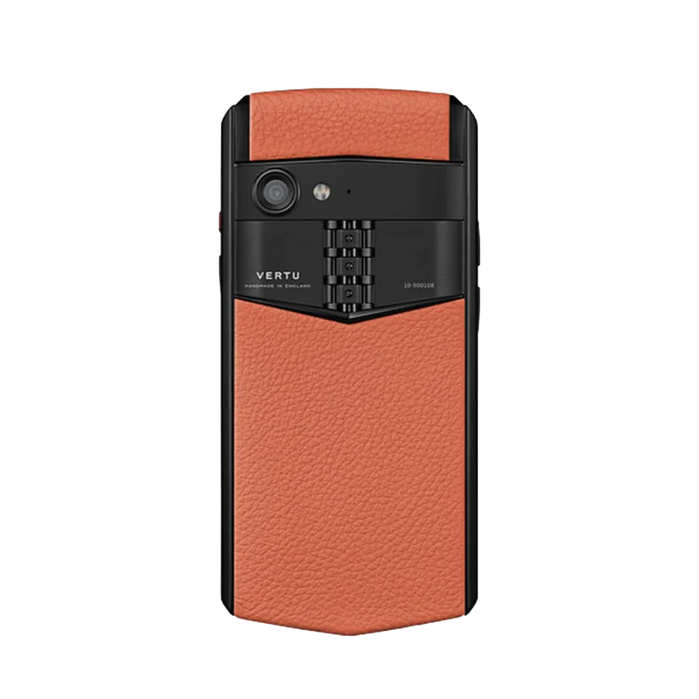 ASTER P GOTHIC CALF LEATHER PHONE – DAWNING ORANGE - VERTU® Official Site